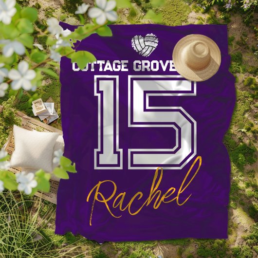 Custom Volleyball Senior Keepsake Gift Fleece Deken