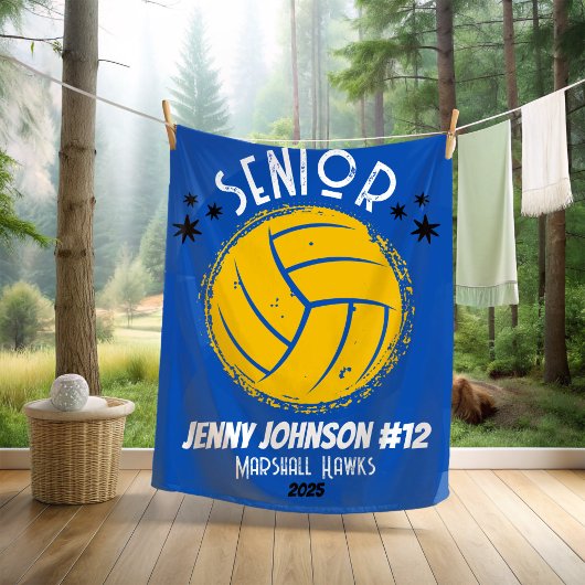Custom Volleyball Senior Night Graduation Fleece Deken