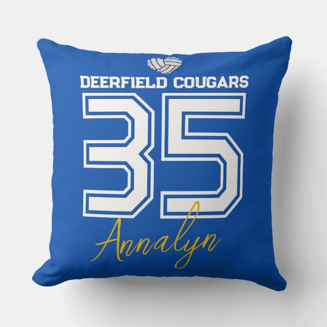 Custom Volleyball Senior Night Graduation Kussen (Voorkant)