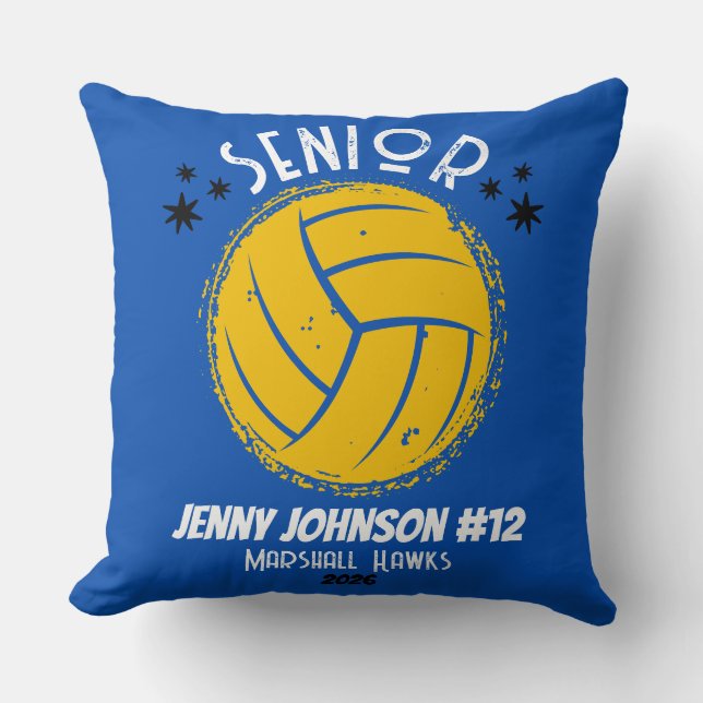 Custom Volleyball Senior Night Graduation Kussen (Voorkant)