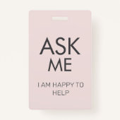 Custom Volunteer - Blush pass charity logo lanyard Badge (Achterkant)