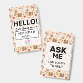 Custom Volunteer - Photo pass-  BOOKS Badge (Voor- en achterkant)