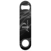 Custom Voornaam Chique Luxe Marmer Zwart Speed Flessenopener (Achterkant)