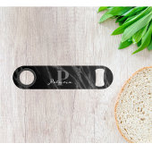 Custom Voornaam Chique Luxe Marmer Zwart Speed Flessenopener