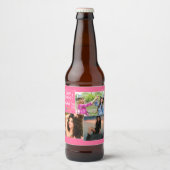 Custom Vriend Gelukkige Verjaardag Foto Collage Bier Etiket (Voorkant)