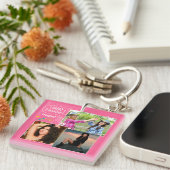 Custom Vriend Gelukkige Verjaardag Foto Collage Sleutelhanger (Voorkant Rechts)