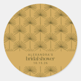 Custom Vrijgezellenfeest Favoriet Mosterd Botanisc Ronde Sticker