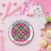 Custom Vrolijk Kleurrijk Modern Kerstfeest Papieren Bordje (Feest)