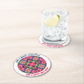 Custom Vrolijk Kleurrijk Modern Kerstfeest Ronde Kartonnen Onderzetter (Insitu)