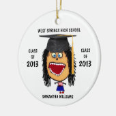 Custom Vrouw Afstuderen Cartoon Ornament (Links)