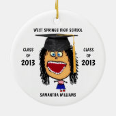 Custom Vrouw Afstuderen Cartoon Ornament (Achterkant)