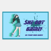 Custom Vrouw Golf Player Sticker (Voorkant)