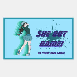 Custom Vrouw Golf Player Sticker