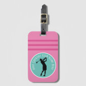 Custom Vrouw Golfer Bagagelabel (Voorkant (verticaal))