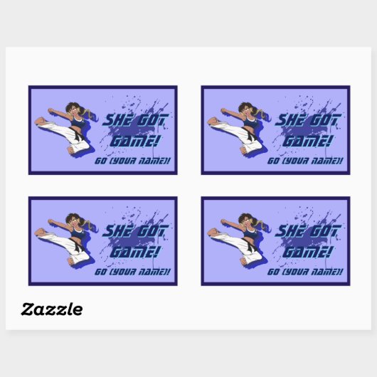 Custom Vrouw Martial Artist Sticker (Vel)