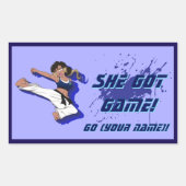 Custom Vrouw Martial Artist Sticker (Voorkant)