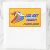 Custom Vrouw Surfer Sticker (Tas)