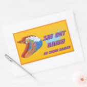 Custom Vrouw Surfer Sticker (Envelop)