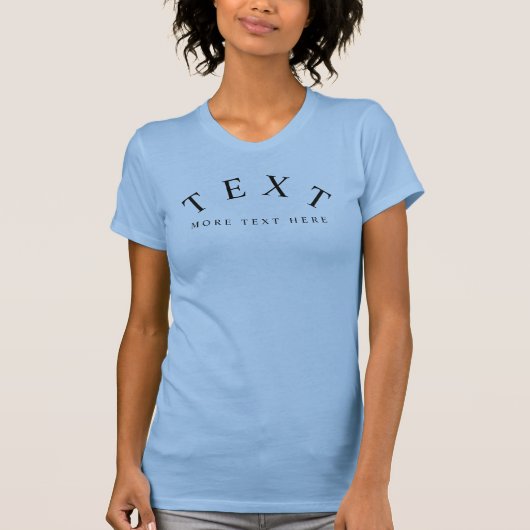 Custom Vrouwen Bella + Canvas Baby Blauw Slim Fit T-shirt (Voorkant)