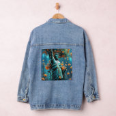 Custom Vrouwen Denim Jacket - Vrijheidsbeeld. (Hangar)