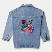 Custom Vrouwen Denim Jas Denim Jacket (Achterkant)