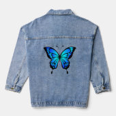 Custom Vrouwen Denim Jean Jacket Butterfly (Achterkant)