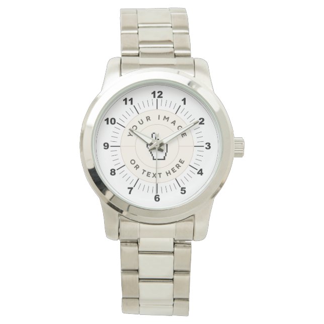 CUSTOM Vrouwen Oversized zilveren armband horloge (Voorkant)