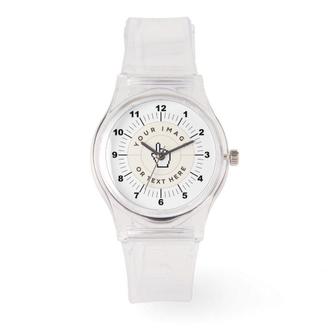 CUSTOM Vrouwen Sportieve Roze Silicon Horloge (Voorkant)