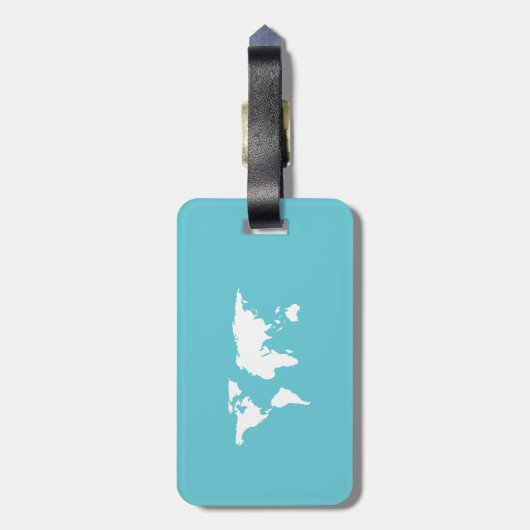 Custom Wanderlust Map Bagagelabel (Achterkant verticaal)