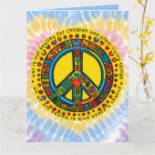 Custom War is niet gezond Quote Vredesteken Tie Dy Kaart (Gele Bloem)