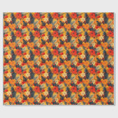 Custom Warm Bloemen en Pine Christmas Wrap Cadeaupapier (Vlak)