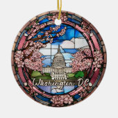 Custom Washington DC Dated Cherry Blossom Keramisch Ornament (Voorkant)