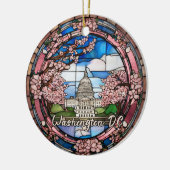 Custom Washington DC Dated Cherry Blossom Keramisch Ornament (Links)