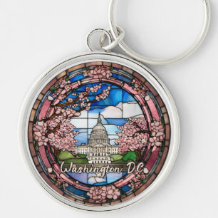 Custom Washington DC Dated Cherry Blossom Sleutelhanger
