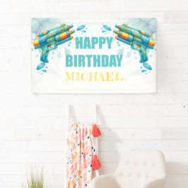 Custom Water Pistool Zomer Kids Verjaardag Spandoek