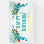 Custom Water Pistool Zomer Kids Verjaardag Spandoek (Verticaal)
