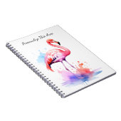 Custom Watercolor Flamingo Notebook Notitieboek (Rechterzijde)