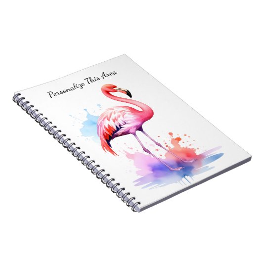 Custom Watercolor Flamingo Notebook Notitieboek (Rechterzijde)