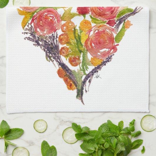 Custom Watercolor Kitchen Towels Theedoek (Gevouwen)