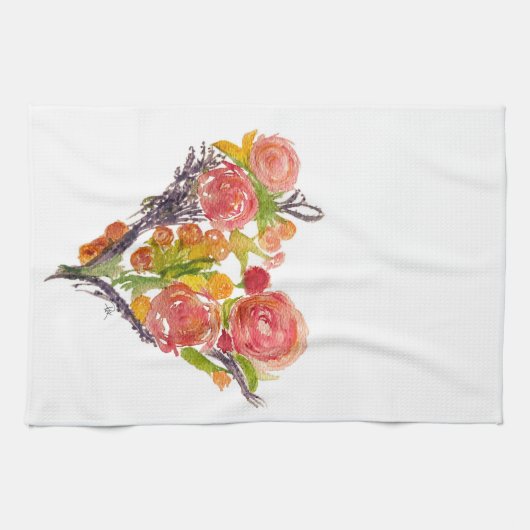 Custom Watercolor Kitchen Towels Theedoek (Horizontaal)