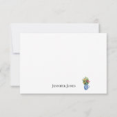 Custom Watercolor Wildflowers Thank You Flat Notitiekaartje (Achterkant)