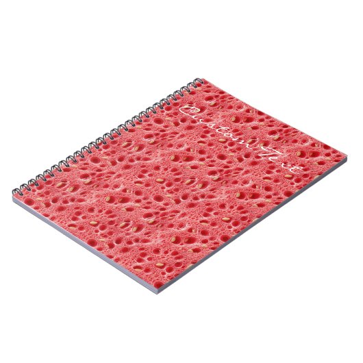 Custom Watermelon Flesh Texture Pattern Notitieboek (Linkerzijde)