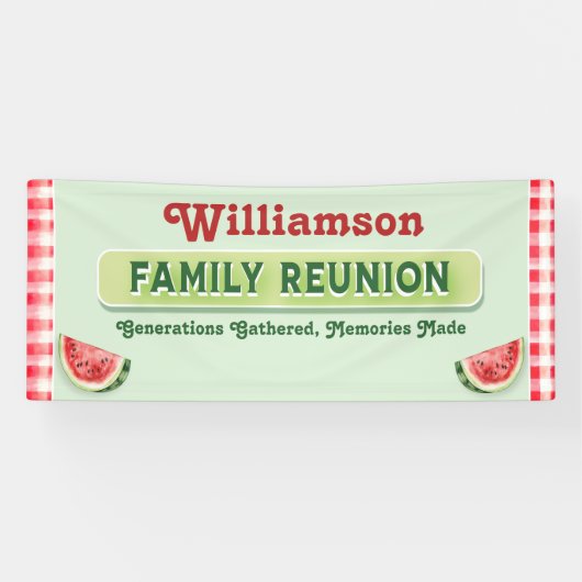 Custom Watermelon Picnic Barbecue Family Reunion Spandoek (Horizontaal)