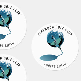 Custom Waterproof Golf Club Name Round Labels