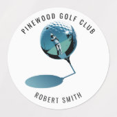 Custom Waterproof Golf Club Name Round Labels (Design 1)