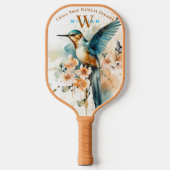 Custom Waterverf Funny Hummingbird Dog Fotonaam Pickleball Paddle (Voorkant)
