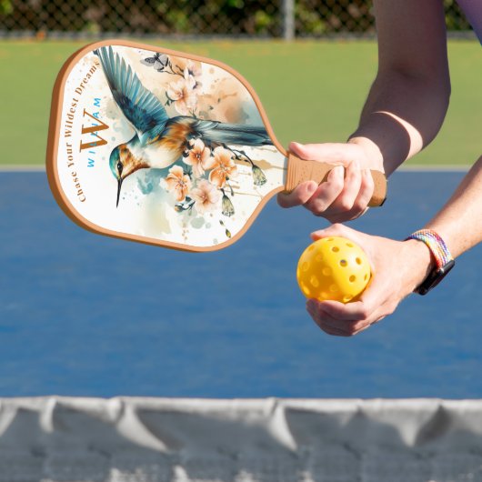 Custom Waterverf Funny Hummingbird Dog Fotonaam Pickleball Paddle (Insitu)
