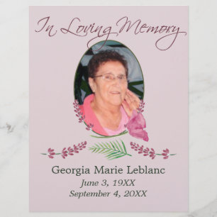 Custom Waterverf Lavender Memorial Keepsakes Flyer