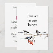 Custom Waterverf Magpie Bird Art Memorial Kaart (Voorkant / Achterkant)