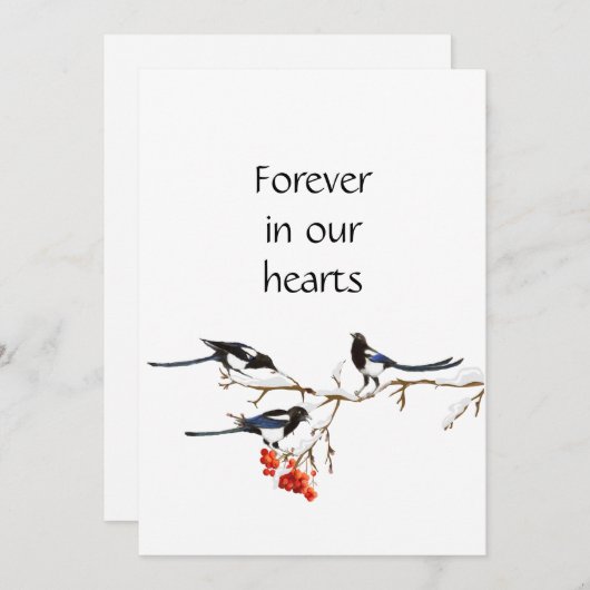 Custom Waterverf Magpie Bird Art Memorial Kaart (Voorkant / Achterkant)